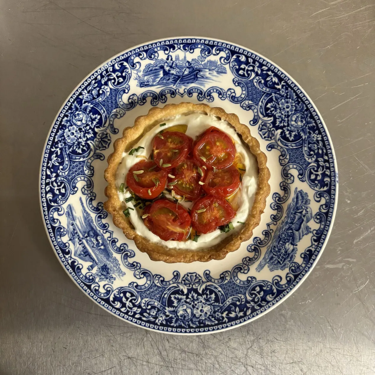 Plat de la cuisine de l'Hôtel des Pèlerins